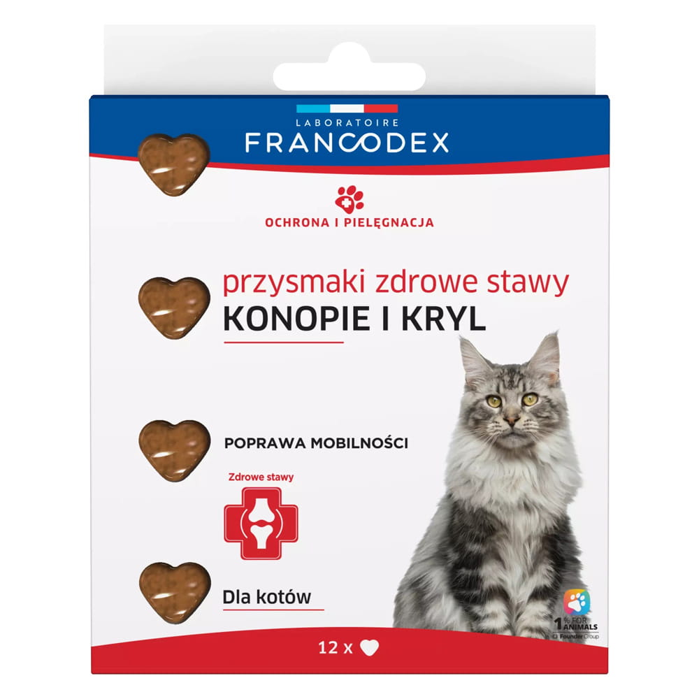 Francodex Przysmak dla kota na zdrowe stawy kryl i olej konopny 12 szt